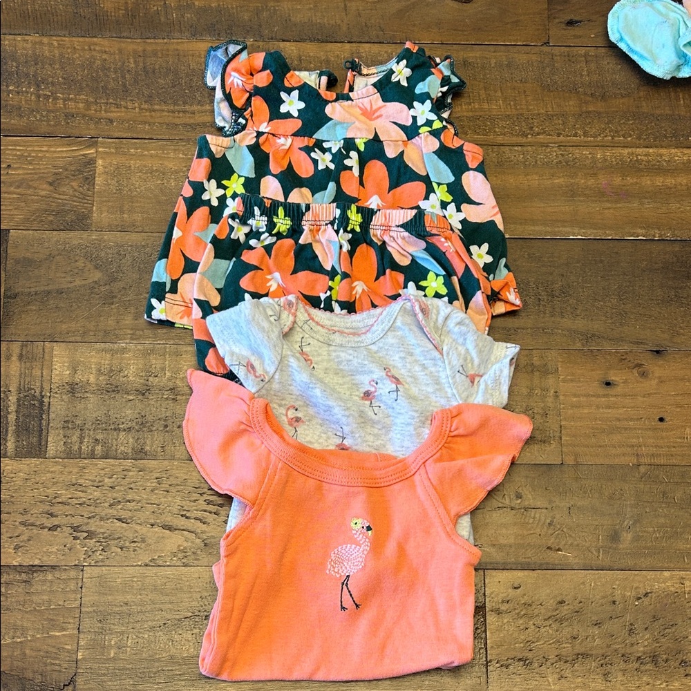 Carter's Girls 3-Pack Tank & Tee Set - Coral, Gray & Navy Floral
